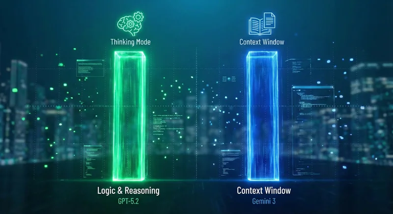 Comparison Chart: GPT-5.2 Logic Score vs Google Gemini 3 Context Window