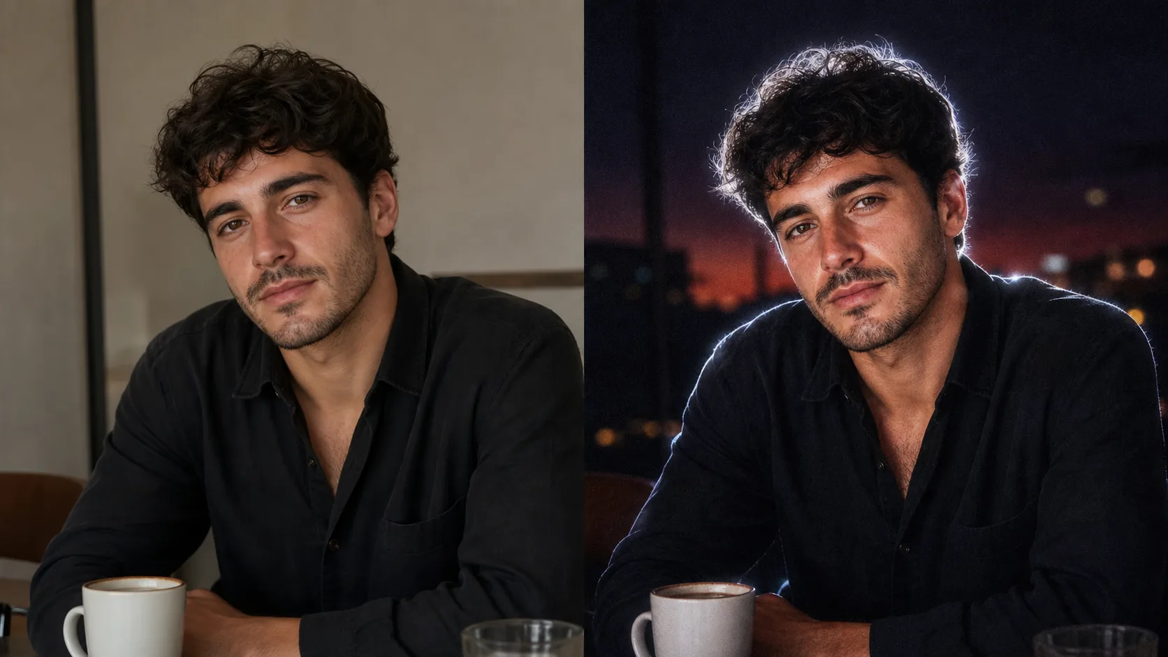 Prepara i Ritratti per Instagram before and after Lofi Dusk filter