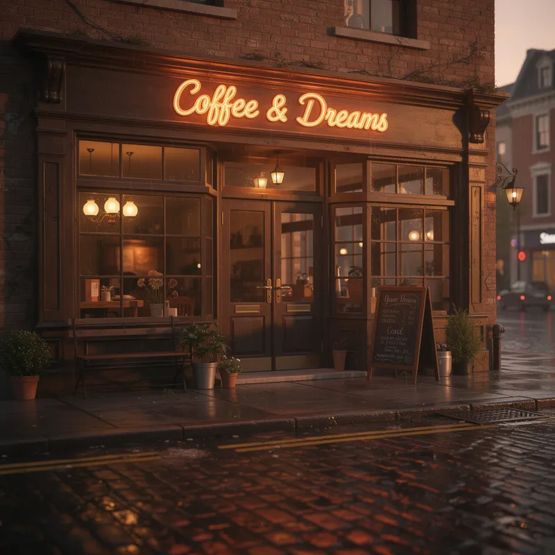 Perfect spelling with realistic neon glow illuminating surroundings