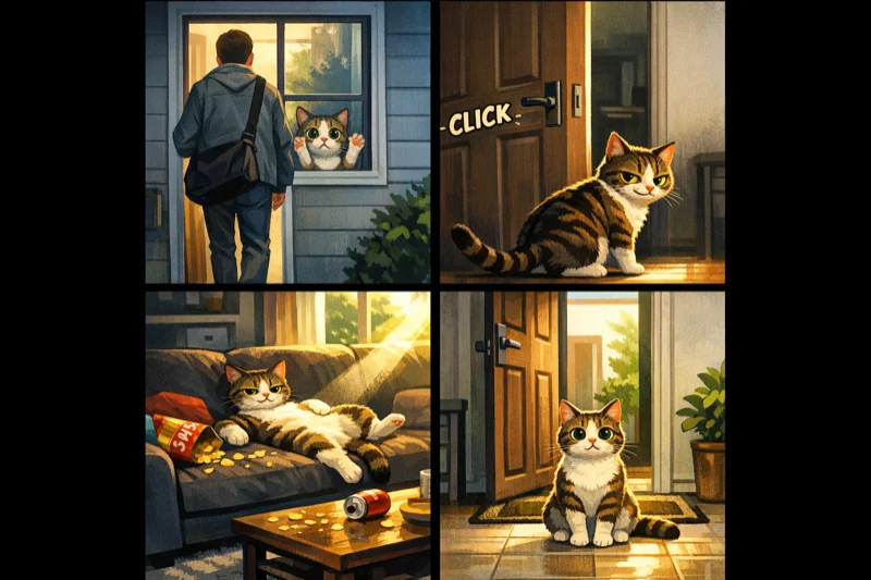 Mehrteiliger Comic-Strip mit konsistentem Charakter