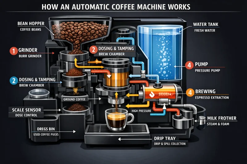 Detaillierte technische Infografik mit beschrifteten Diagrammen