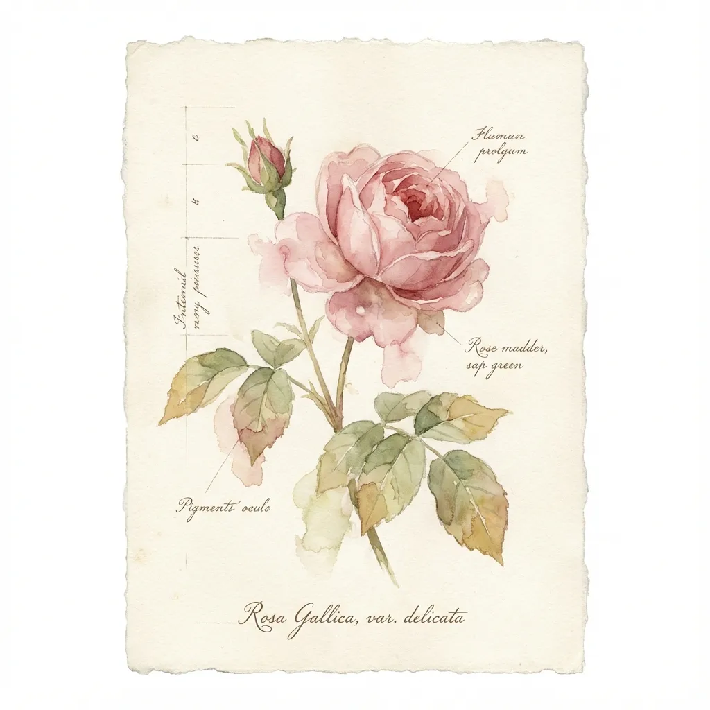 Style Reference: Watercolor botanical illustration