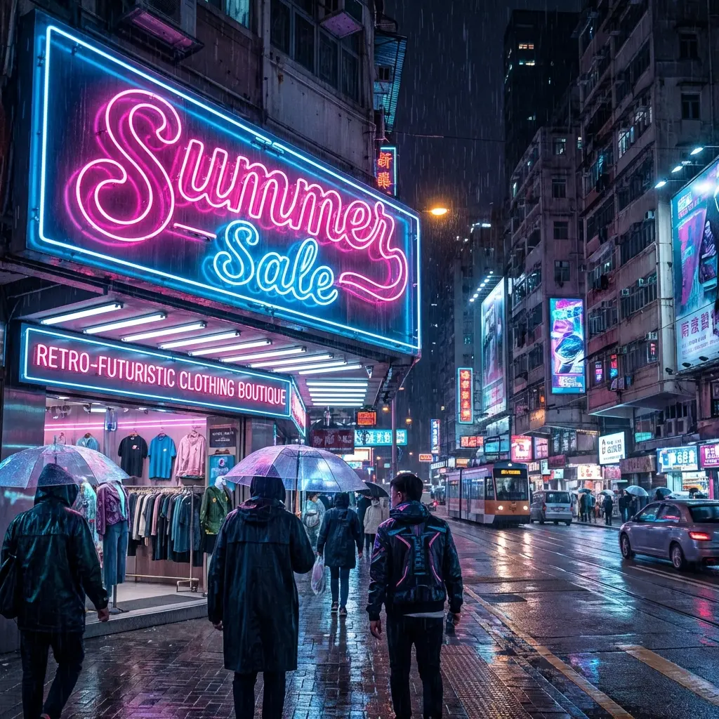 Original: English storefront sign 'Summer Sale'