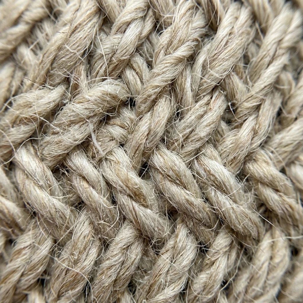 Zoomed: fabric weave texture and thread details