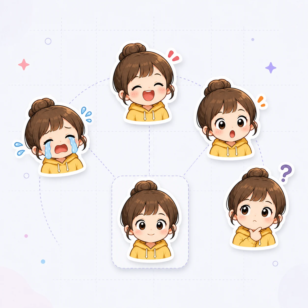 A Zalo style sticker face consistency demo