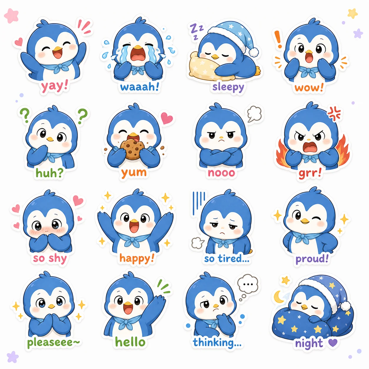 A Zalo style sticker 16-expression pack