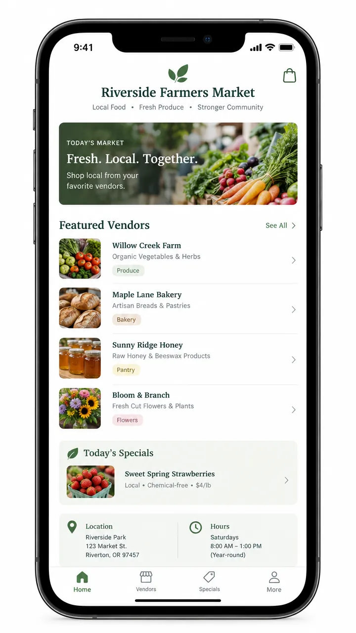 App UI mockup