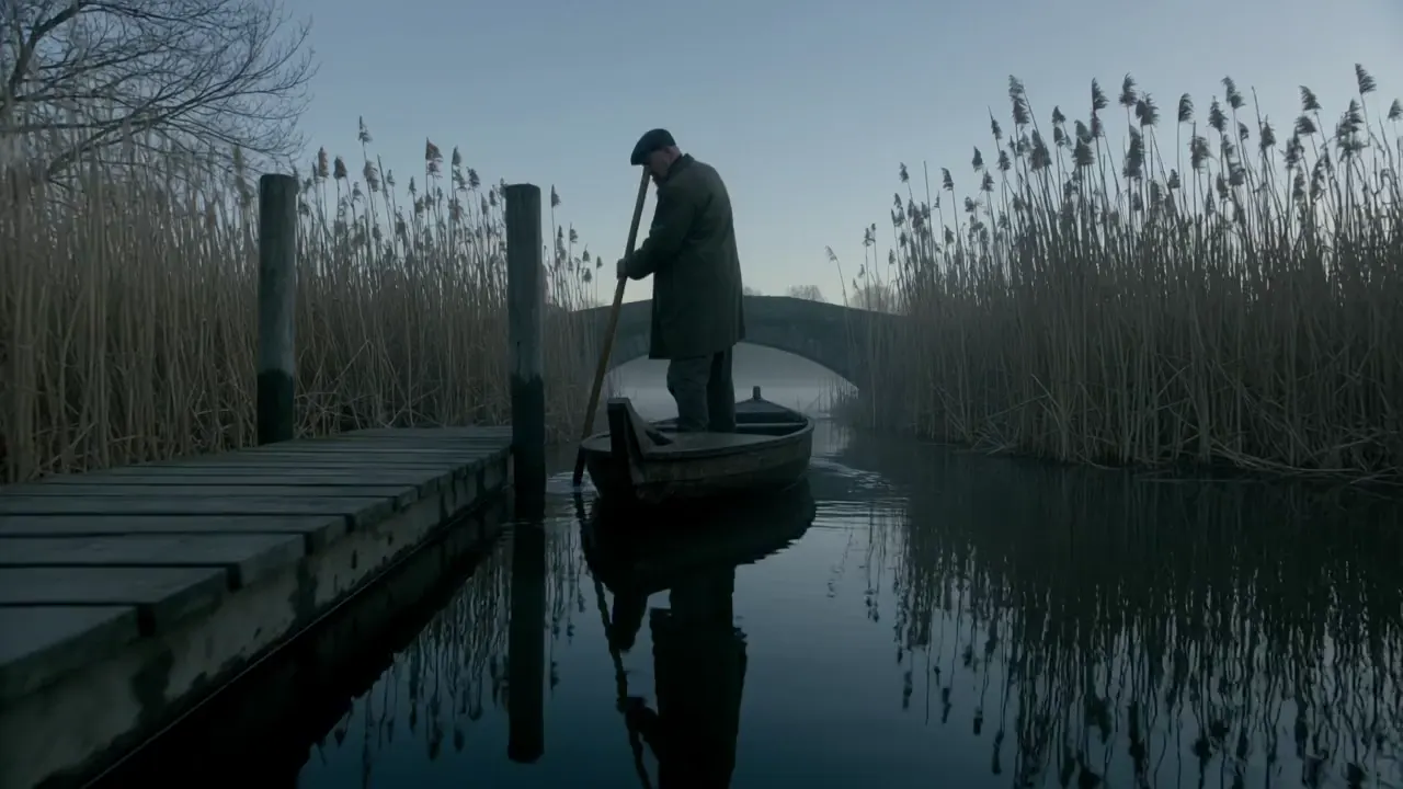 Ferryman through the reeds