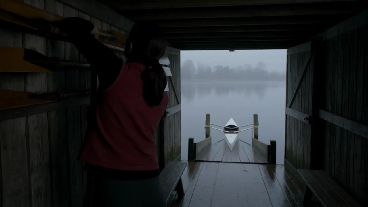 Rower at dawn, 15-second take