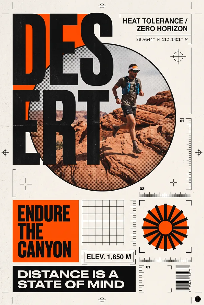 Swiss-style sports poster