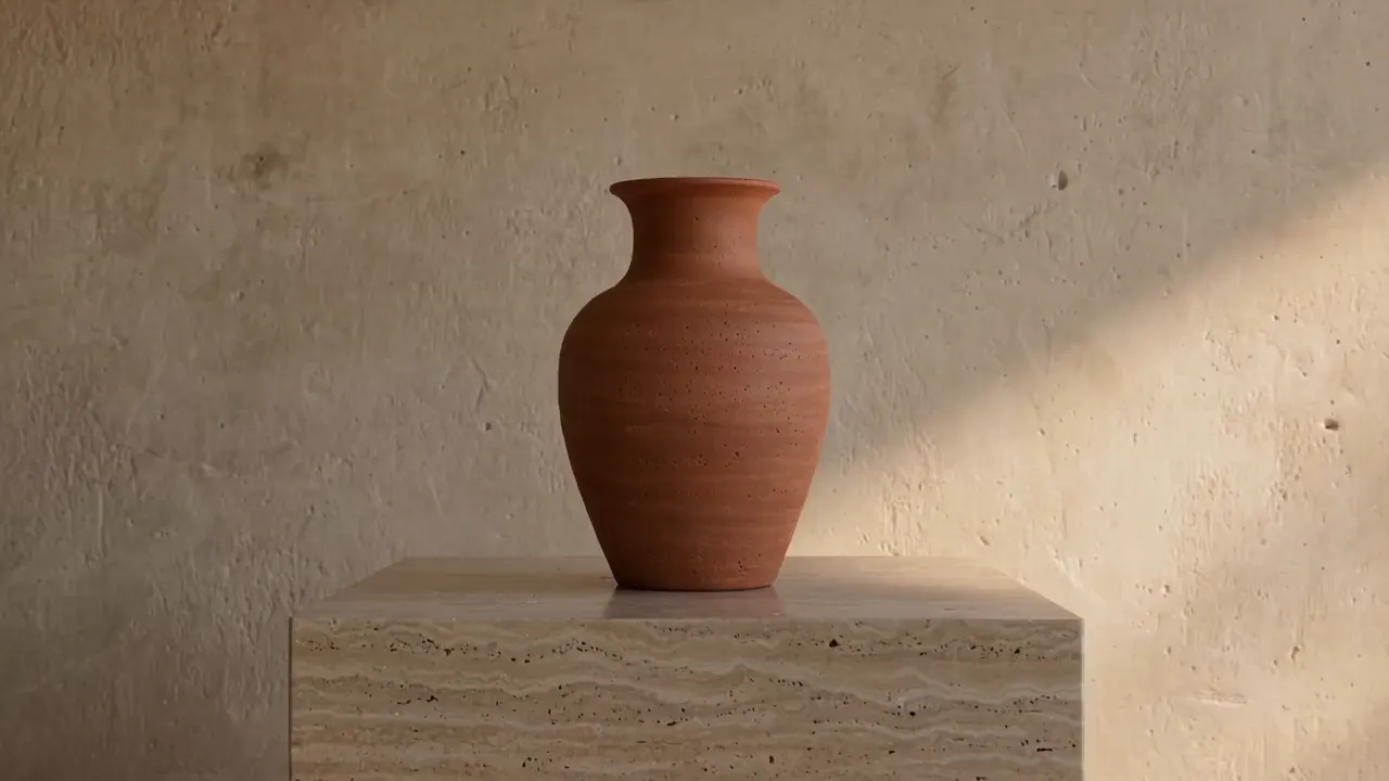 Terracotta vase dolly-in